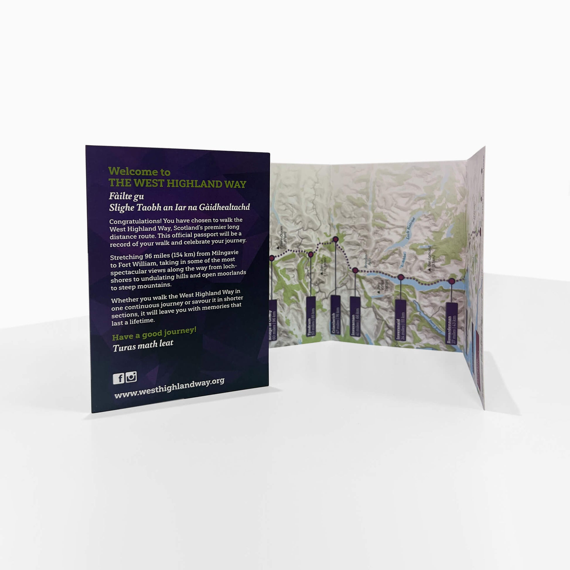 Official Passport Package inside view showing map - West Highland Way