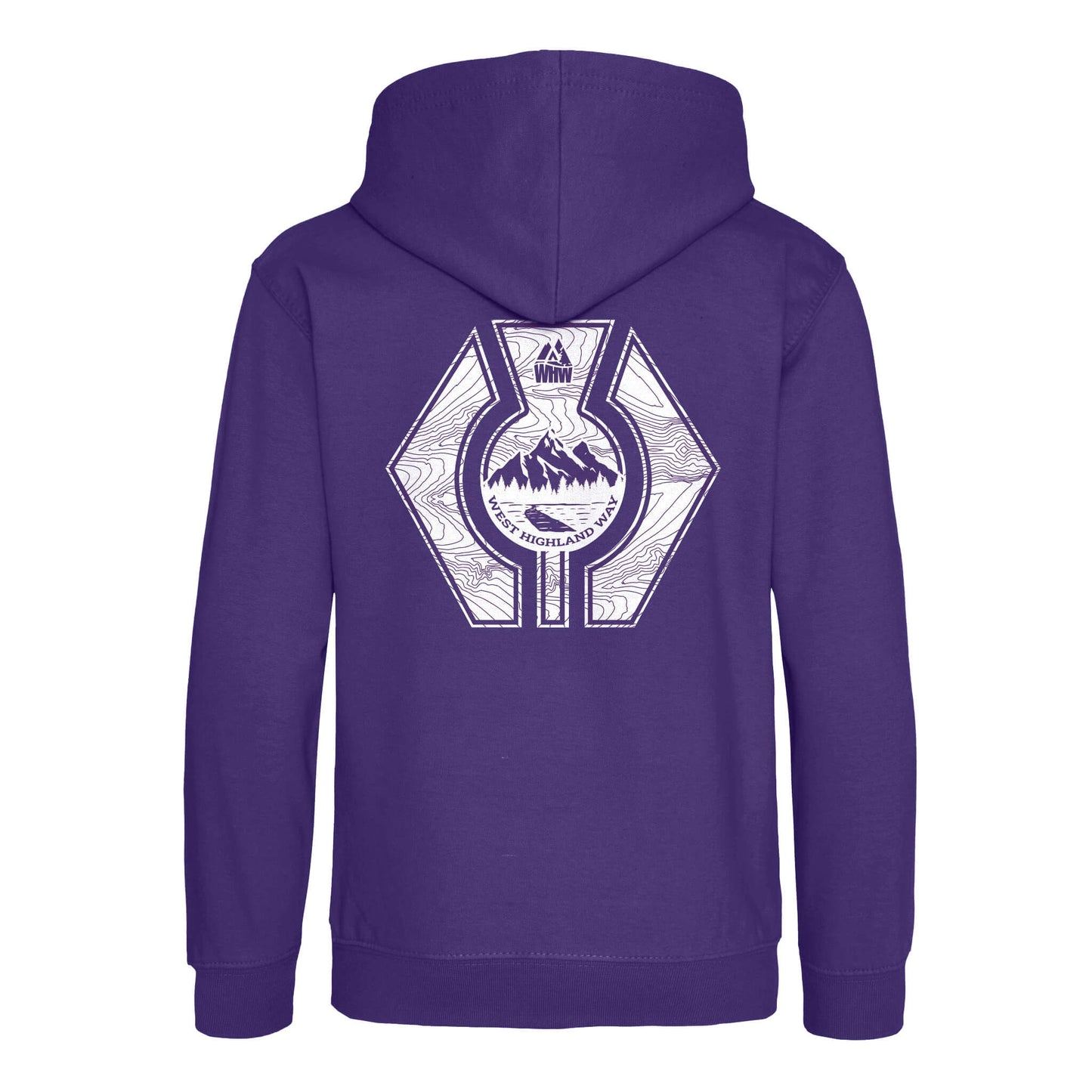 Thistle Organic Cotton Hoodie | Purple | Back View | West Highland Way