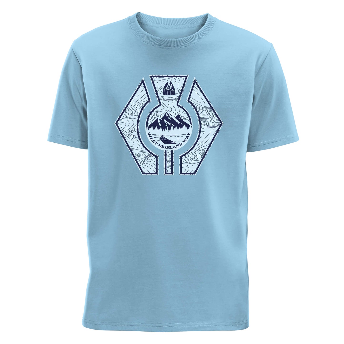 Thistle Organic Cotton T-Shirt | Light Blue | West Highland Way