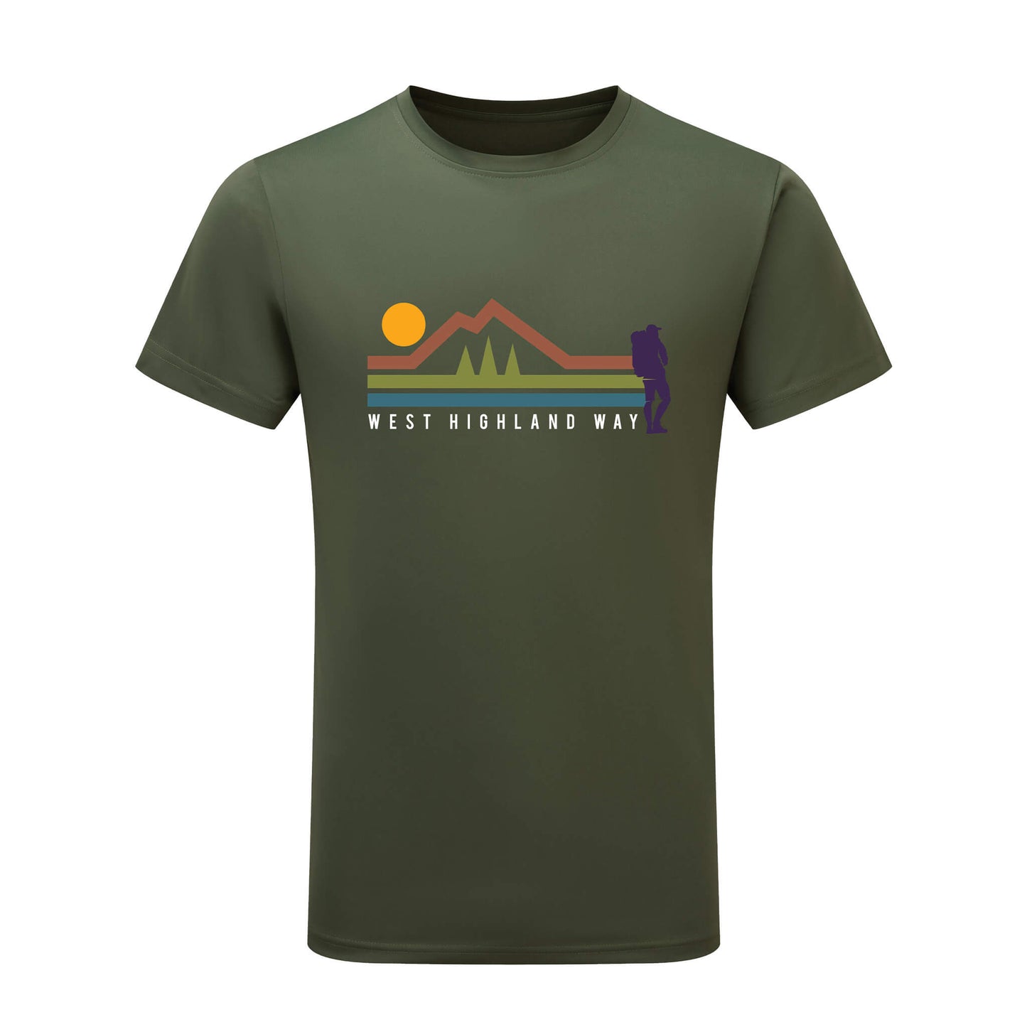 Front view of walker tech t-shirt = West Highland way