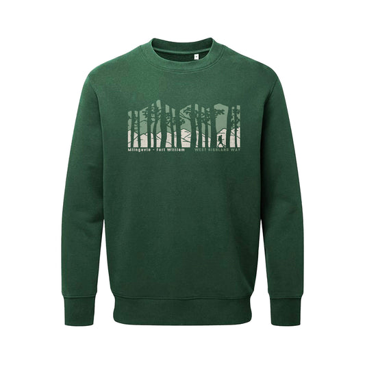 Forest Organic Cotton Sweatshirt | Forest Green | West Highland Way