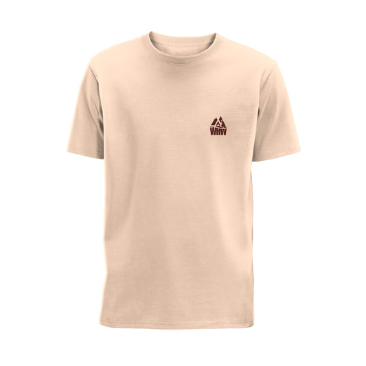 Mountain Organic Cotton T-Shirt - Desert Sand - Front View - West Highland Way