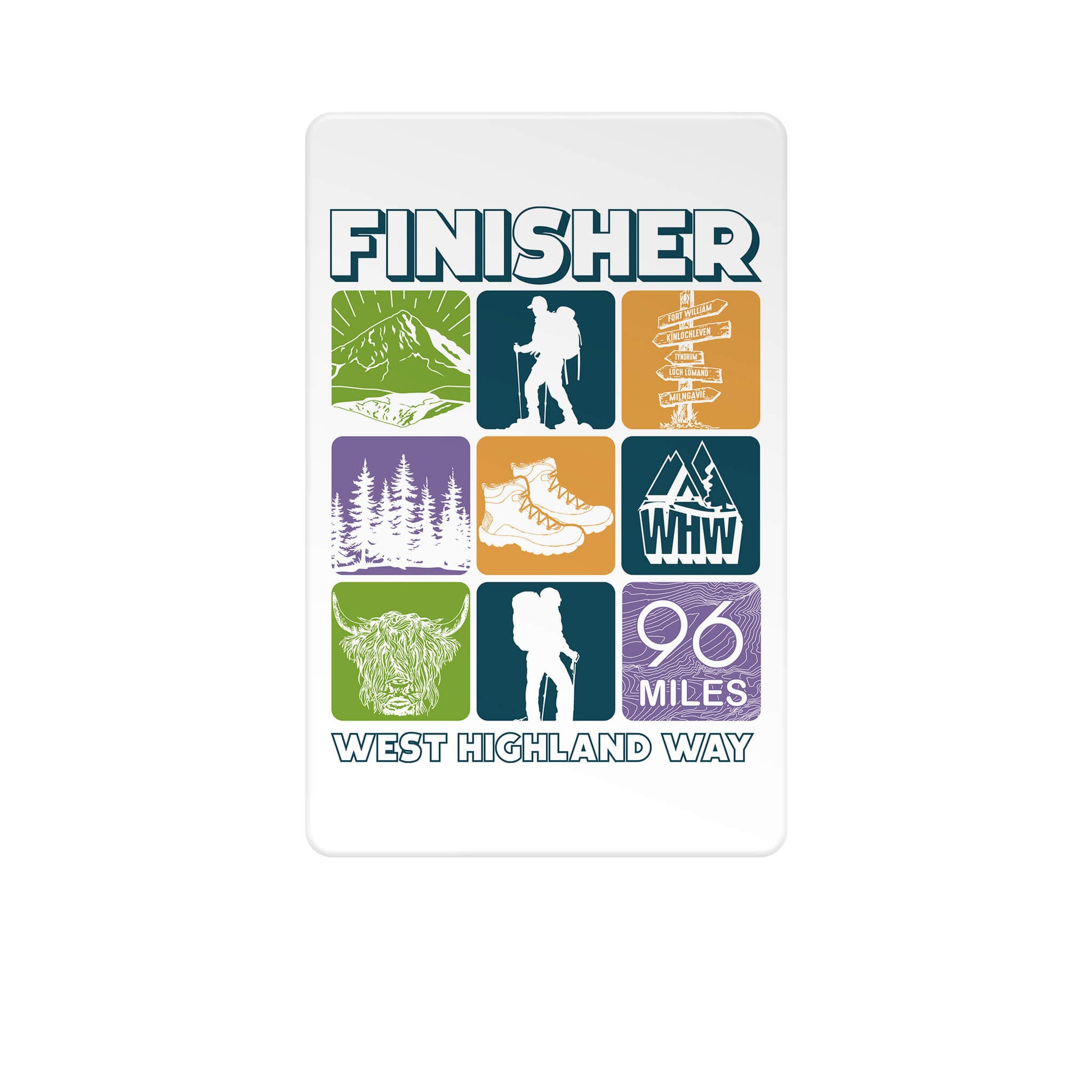 Finisher Fridge Magnet | White | West Highland Way