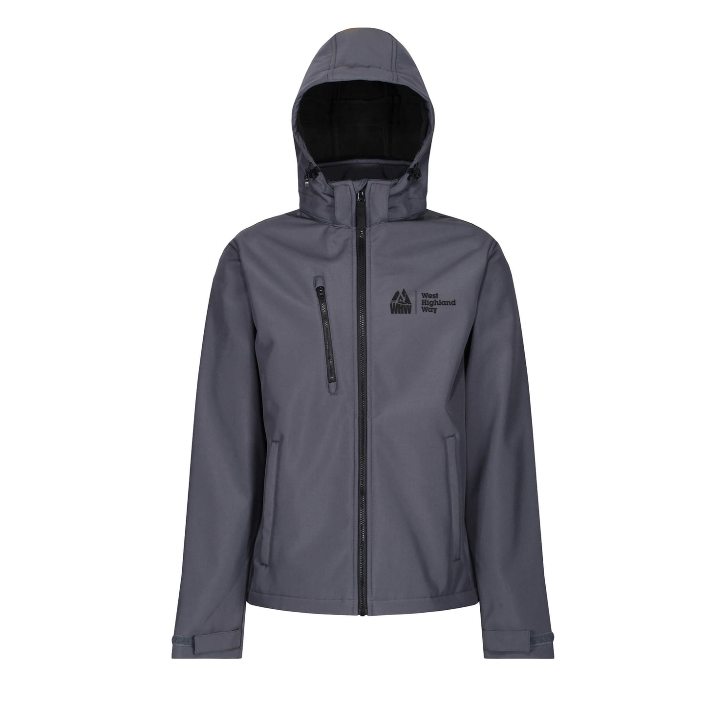 3-Layer Softshell Jacket with Hood - Grey/Black - West Highland Way