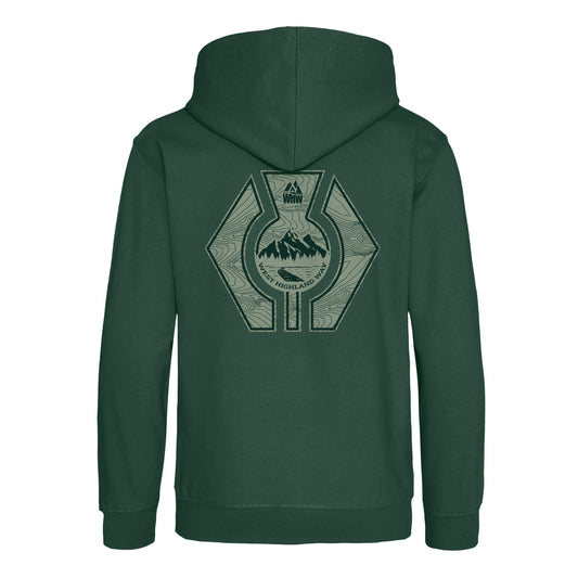 Thistle Organic Cotton Hoodie | Forest Green | Back View | West Highland Way