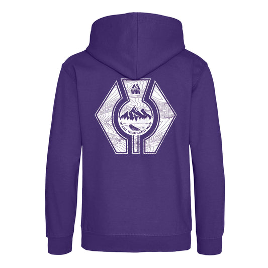 Thistle Organic Cotton Hoodie | Purple | Back View | West Highland Way