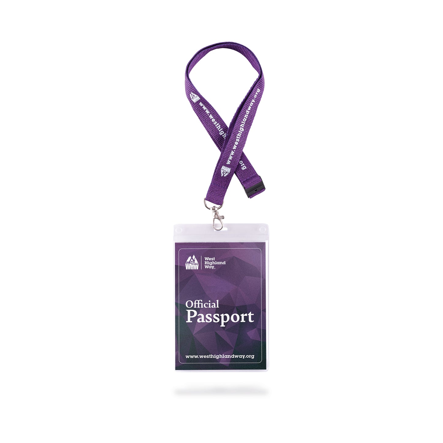 West Highland Way official pasport in clear plastic pocket with lanyard