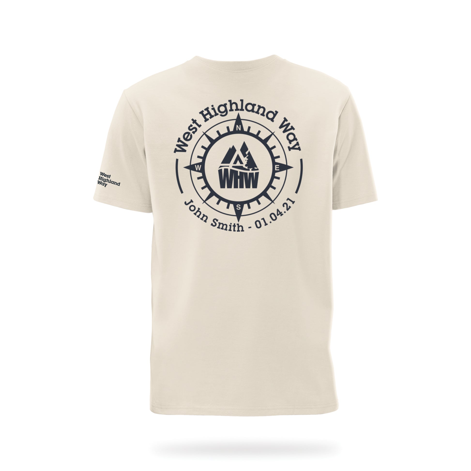 West Highland Way Personalised Compass T-Shirt Back