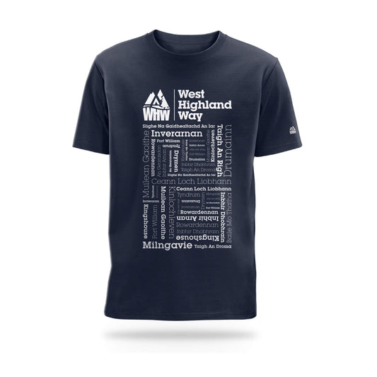 Navy Organic West Highland Way Places t-shirt