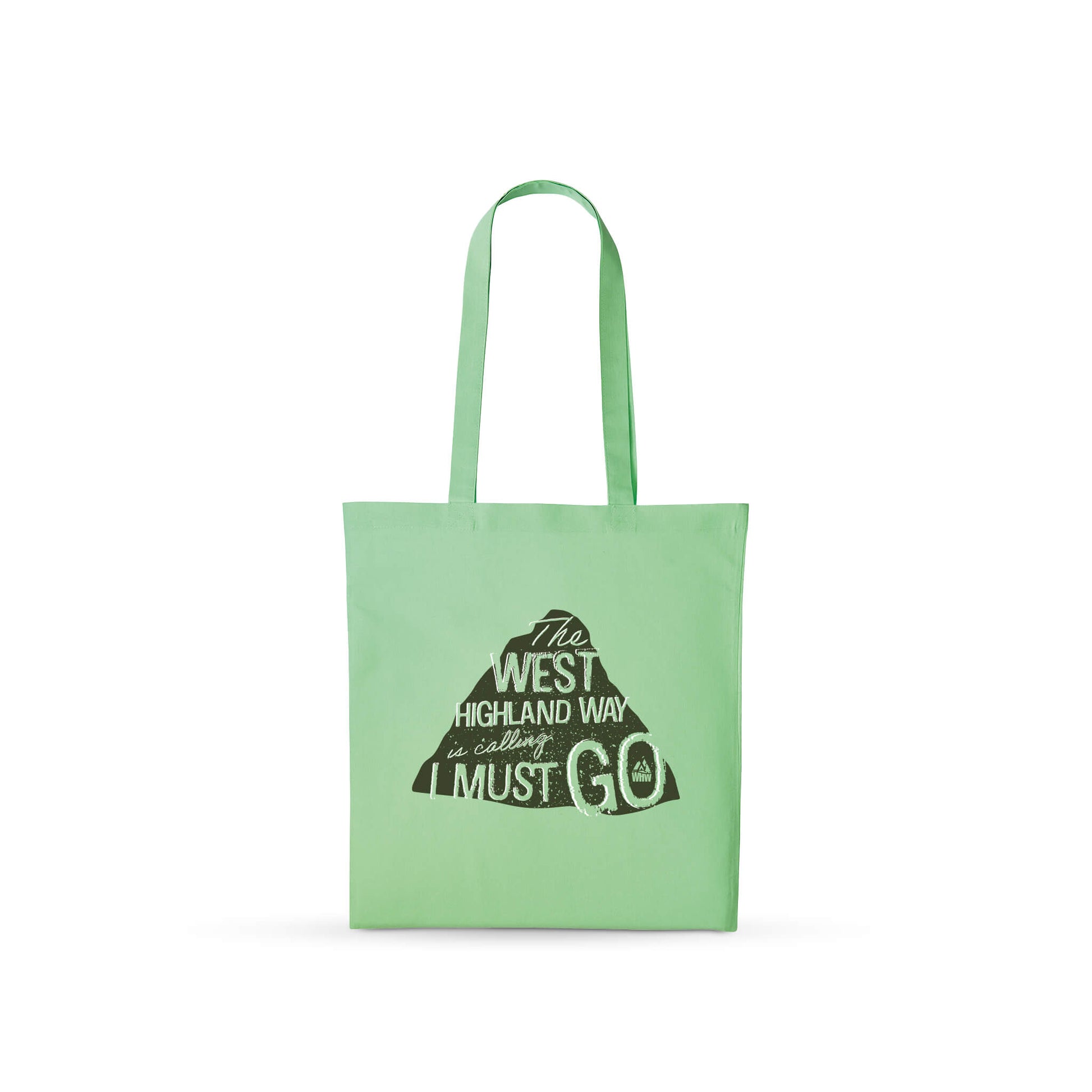Mint cotton shopper bag with The West Highland Way is calling graphic