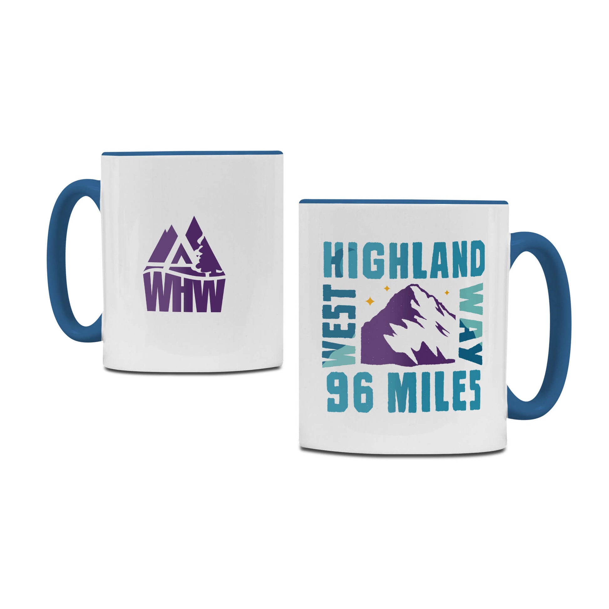 Mountain Ceramic Mug - White/Blue - West Highland Way