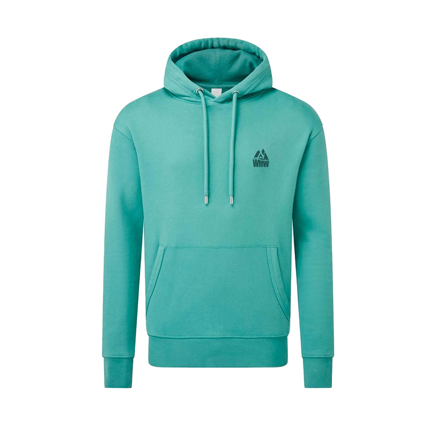 Mountain Organic Cotton Hoodie - Teal - Front View - West Highland Way