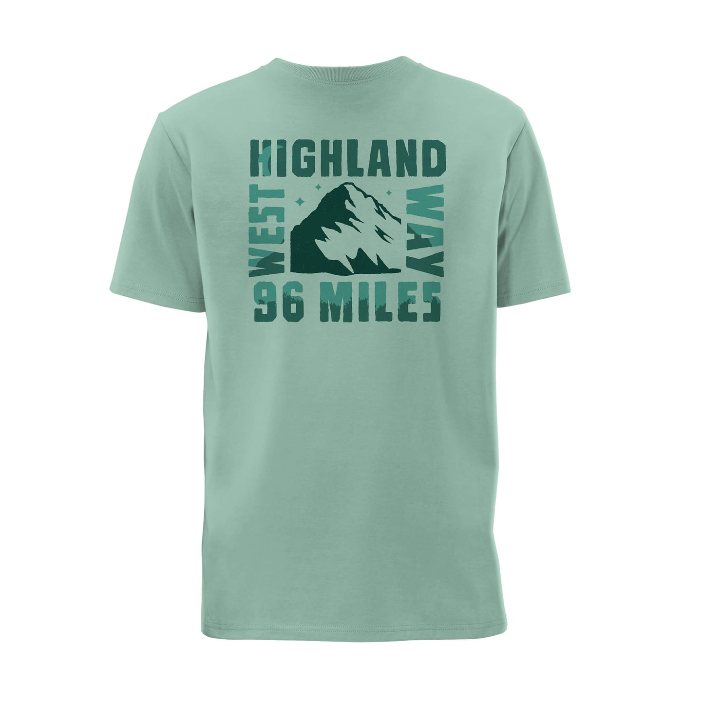 Mountain Organic Cotton T-Shirt - Sage - Back View - West Highland Way