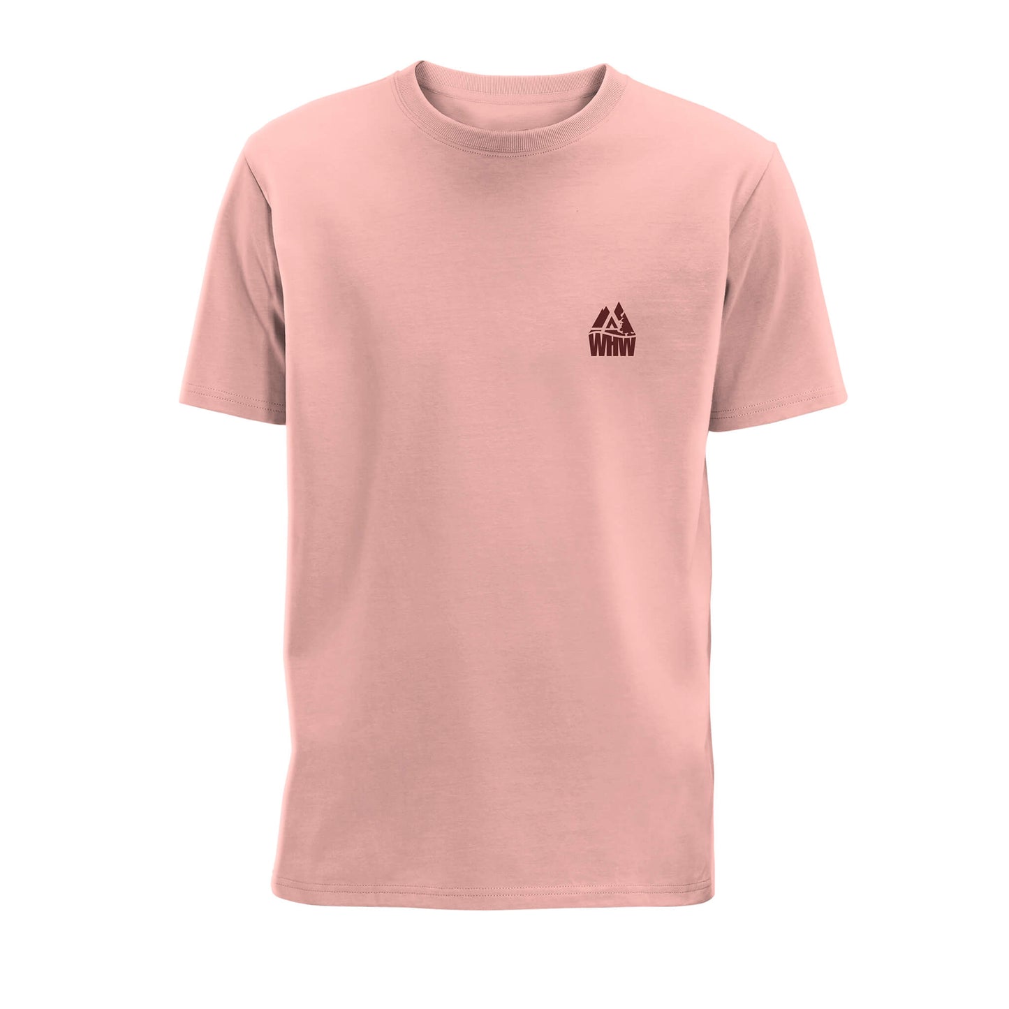 Mountain Organic Cotton T-Shirt - Soft Rose - Front View - West Highland Way