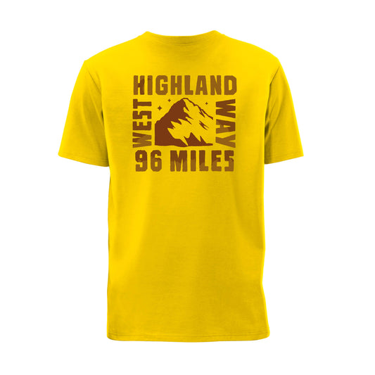 Mountain Organic Cotton T-Shirt - Yellow Fizz - Back View - West Highland Way