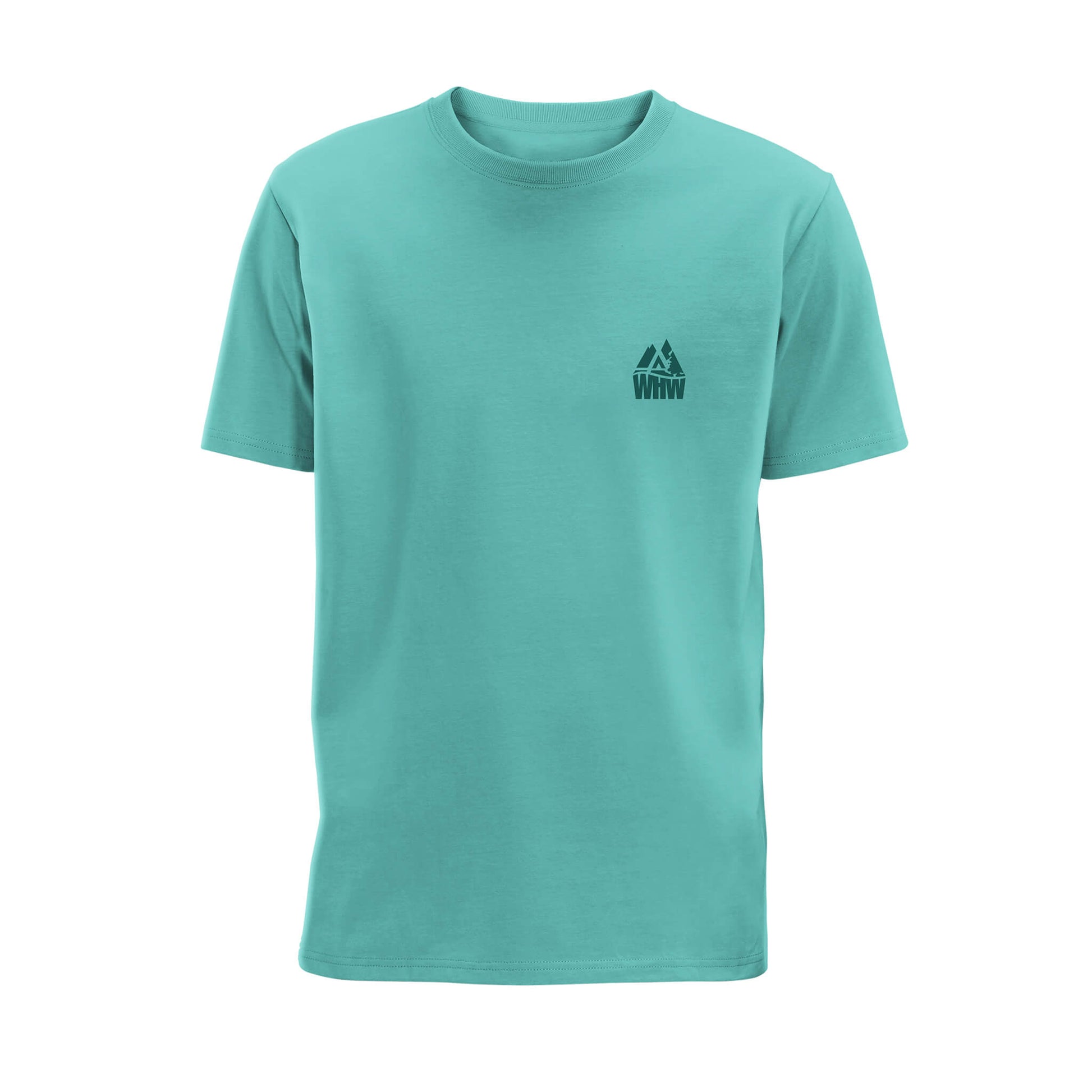 Mountain Organic Cotton T-Shirt - Teal - Front View - West Highland Way
