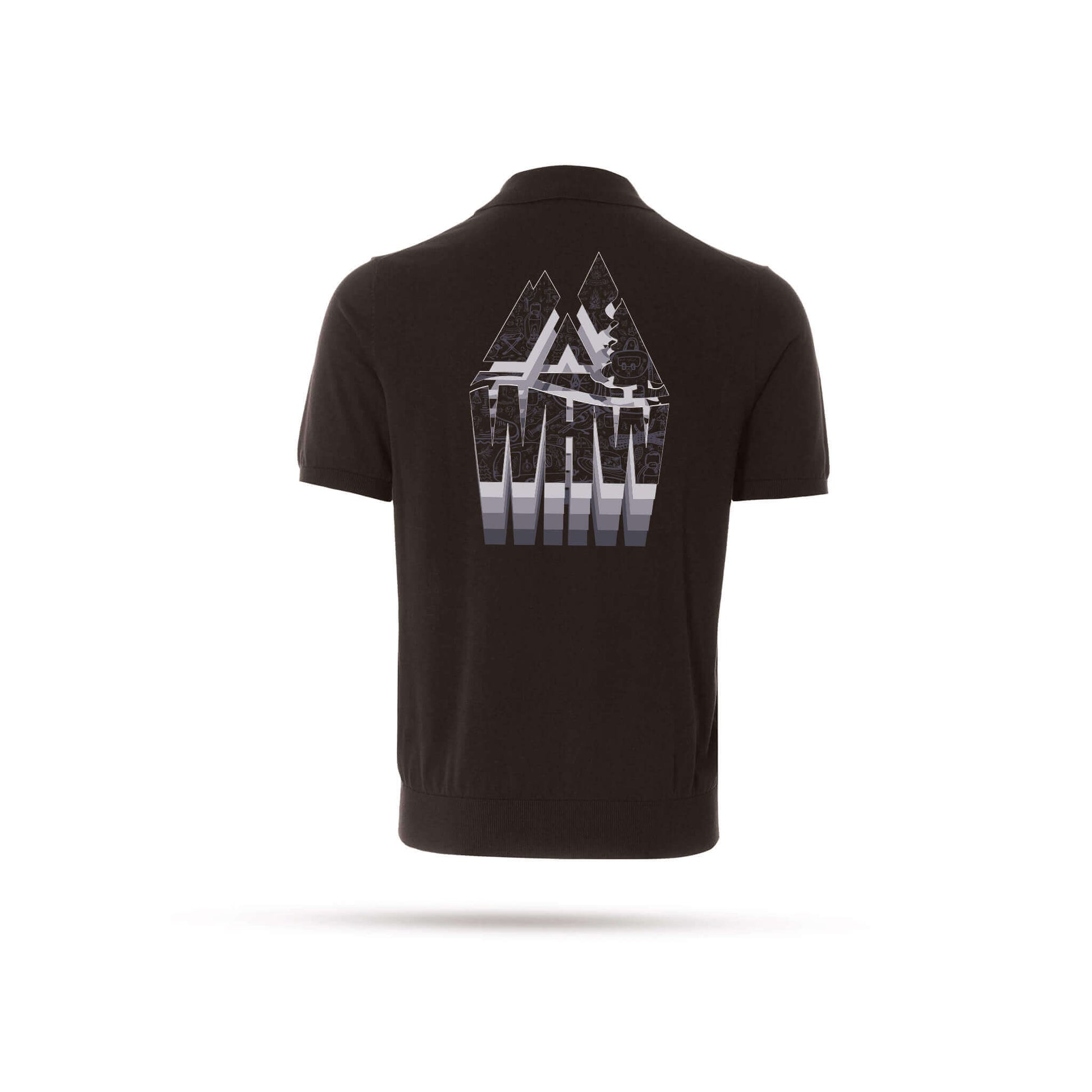 Black West Highland Way polo shirt with WHW back print