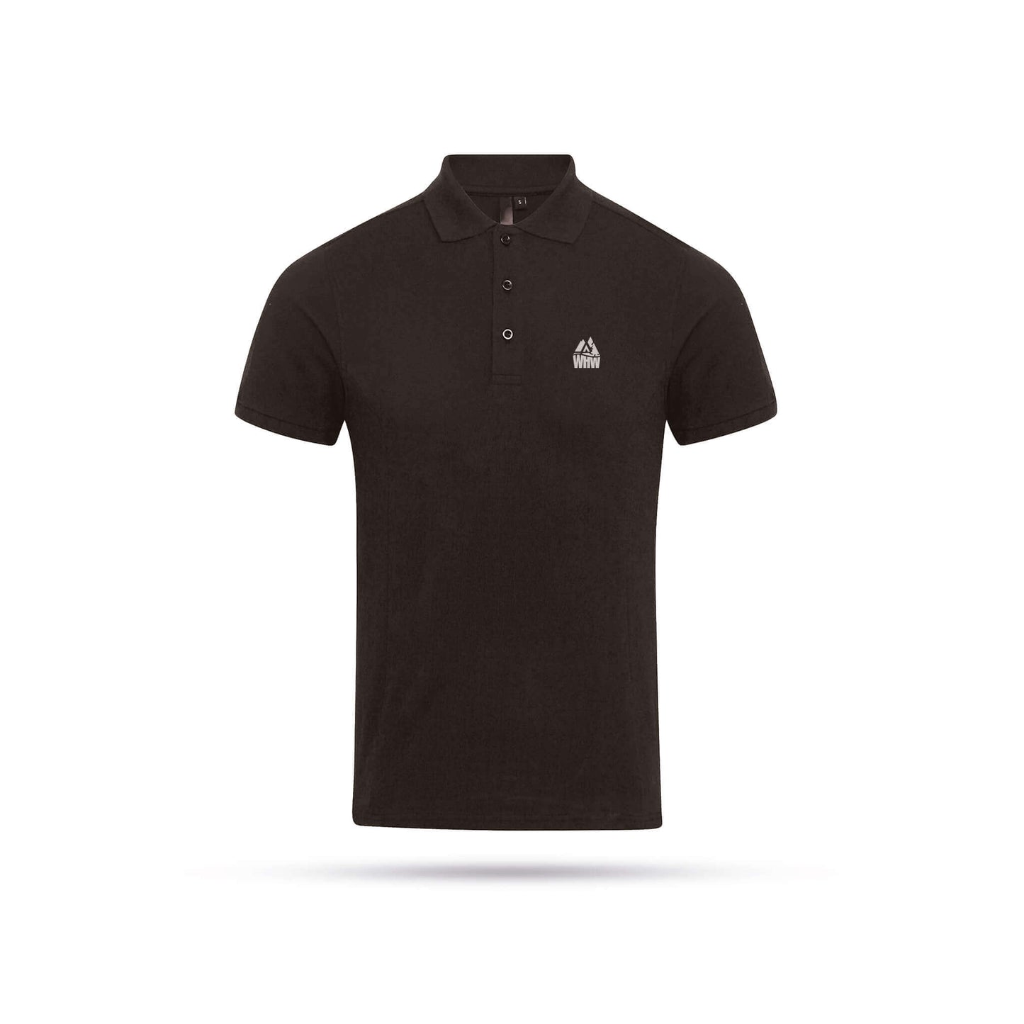 Black West Highland Way performance polo shirt with logo on left chest