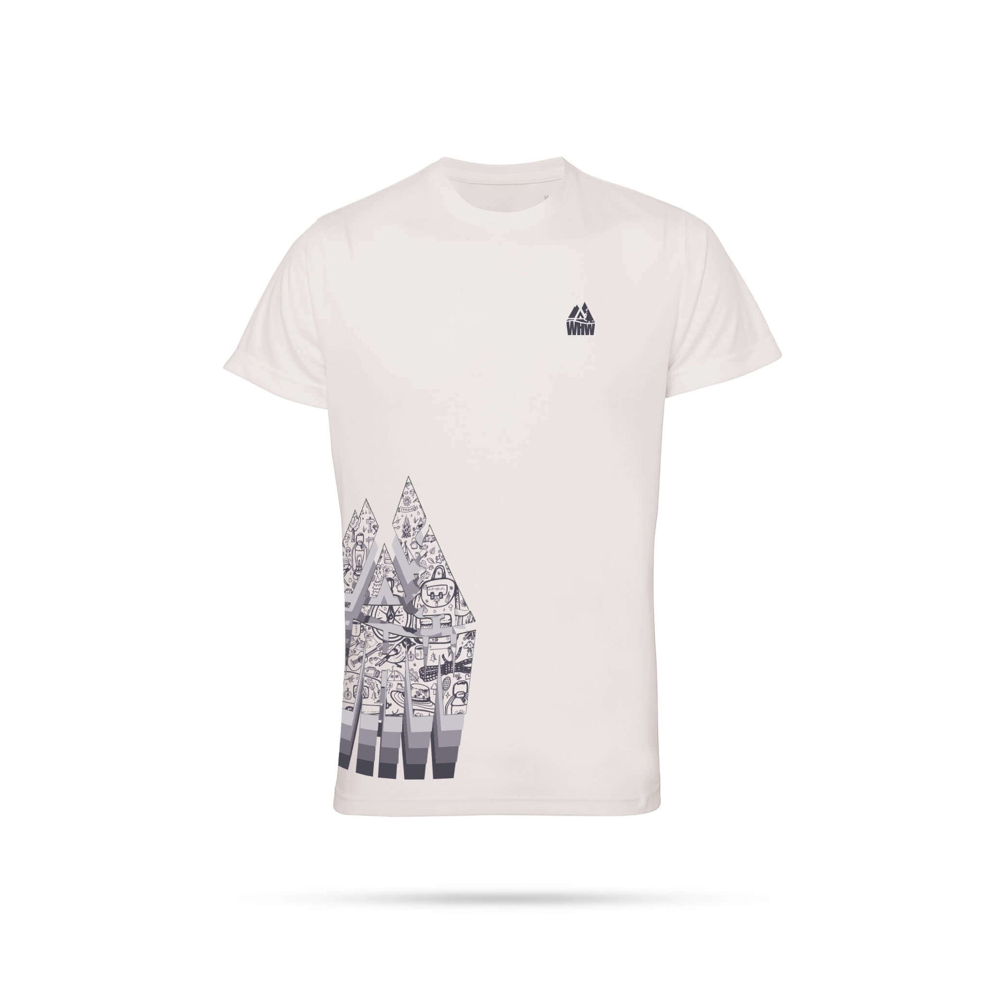 TriDri performance unisex white t-shirt with West Highland Way side print