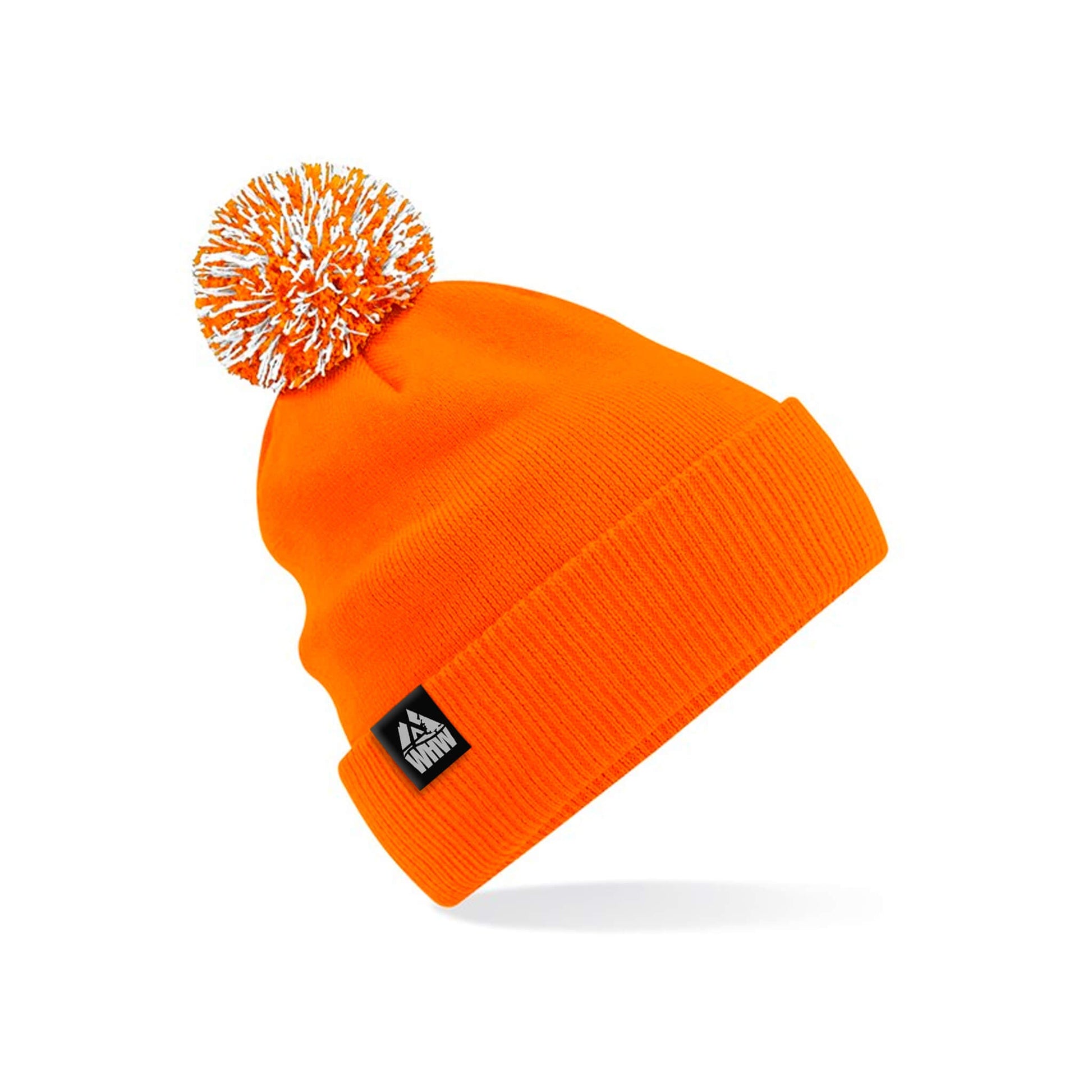 Classic Pom Pom Beanie | Orange/White | West Highland Way