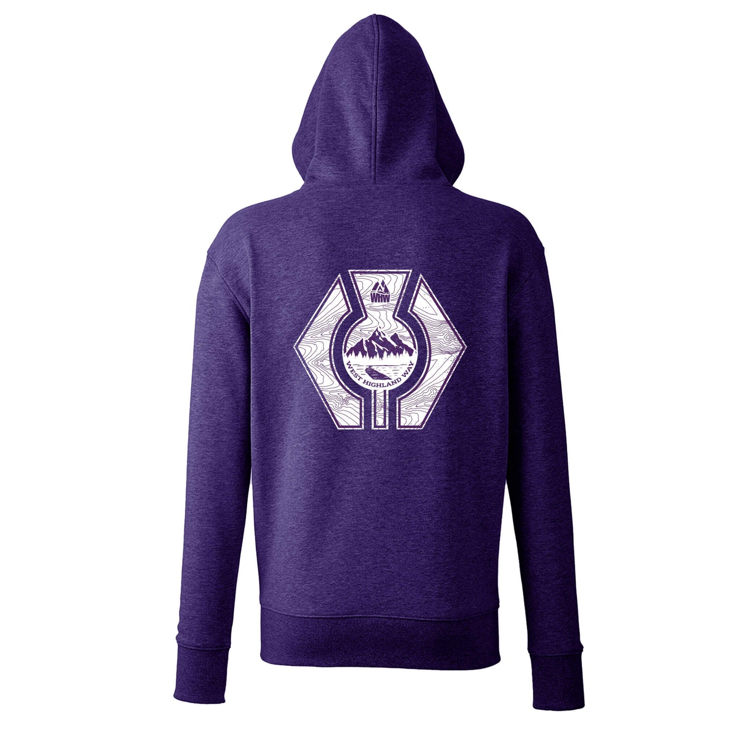 Thistle Organic Cotton Hoodie | Purple | Back View | West Highland Way