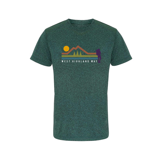 Walker Performance T-Shirt | Forest Green Melange | West Highland Way